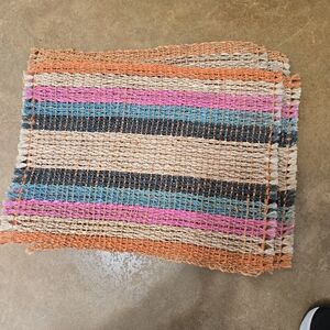 NWT Crate And Barrel Straw Placemats